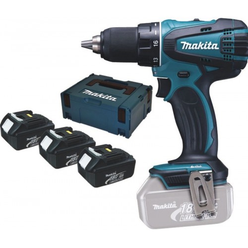 MAKITA Aku vrtací šroubovák Li-ion 3x aku 18V 3,0 Ah,systainer DDF456RF3J