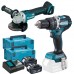 Makita DLX2179TJ1 Aku Sada DGA504Z+DHP484Z+ 2x Akku BL1850B v Makpac kufru