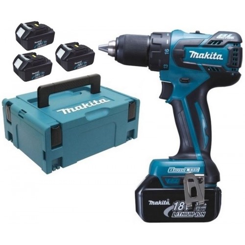 MAKITA DDF459RF3J Aku bezuhlíkový šroubovák Li-ion 3x aku 18V 3,0 Ah, systainer