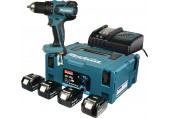 MAKITA DDF459RF4J Aku Bezuhlíkový šroubovák (4x3,0Ah/ 18V +DC18RC) MAKPAC