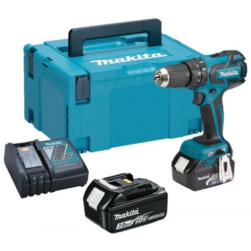 MAKITA DHP459RFJ Aku bezuhlíkový příklepový šroubovák Li-ion 2xaku 18V 3,0 Ah, Makpac