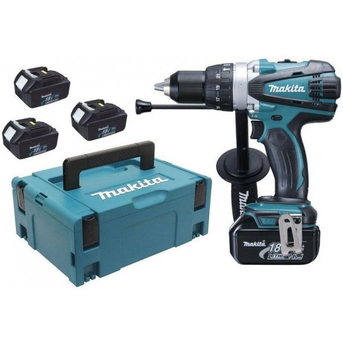 MAKITA Aku příklepový šroubovák Li-ion 3 x aku 18V 3,0 Ah, systainer DHP458RF3J