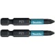 MAKITA B-63747 Torzní bit 1/4" Impact Black PZ1, 50mm/2ks