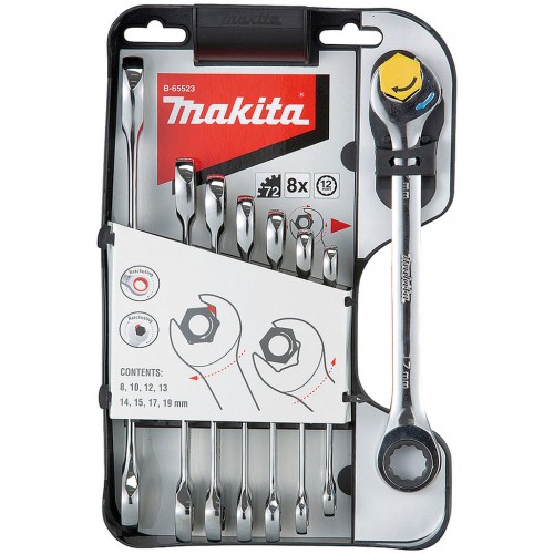 MAKITA B-65523 sada očkoplochých ráčnových klíčů 8ks