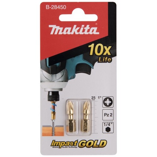 MAKITA B-28450 Impact Gold torzní bit PZ2, 25mm, 2 ks /bal MAKITA B-28450 Impact Gold torzní bit PZ2, 25mm, 2 ks /bal