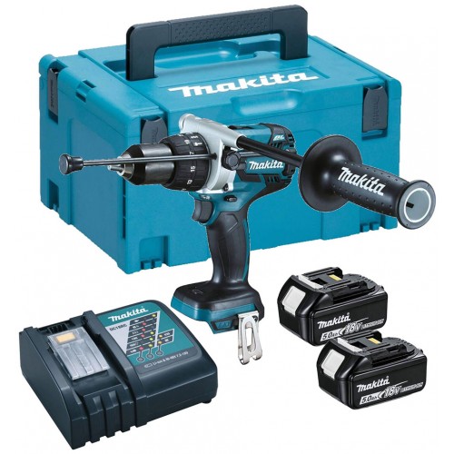 VÝPRODEJ MAKITA DHP481RTJ Aku bezuhlíkový příklepový šroubovák Li-ion 18V 2x 5,0 Ah akku, Makpac PO SERVISE, POUŽITÉ!!