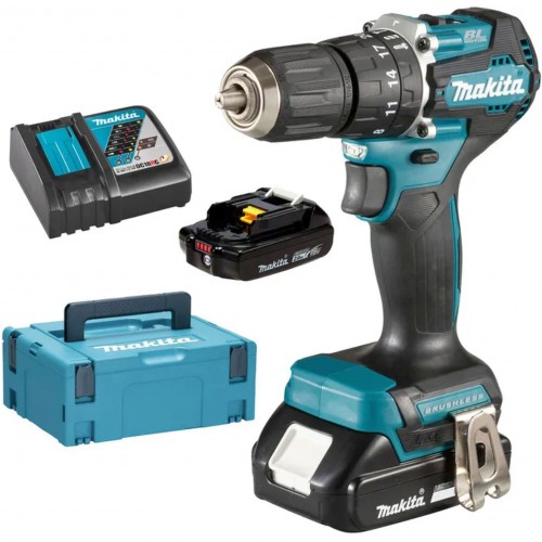 MAKITA DHP487RAJ Aku bezuhlíkový příklepový šroubovák Li-ion LXT 18V 2x2,0Ah, Makpac