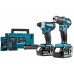 MAKITA DLX2220JX2 Aku set 18V/2x3Ah rázový utahovák DTD155 + vrtačka s příklepem DHP483
