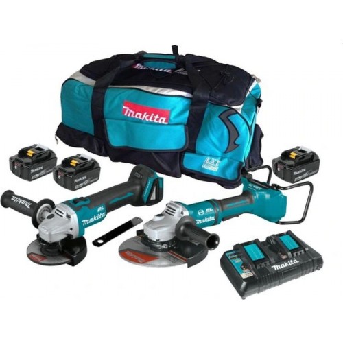 MAKITA DLX2245PT1 Sada akumulátorových úhlových brusek DGA900Z, DGA506Z, 3x aku 18V/5Ah