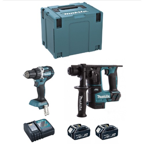 MAKITA DLX2271TJ Aku sada (DDF484 + DHR171 + 2 x 5,0 Ah + DC18RC + MAKPAC 4)