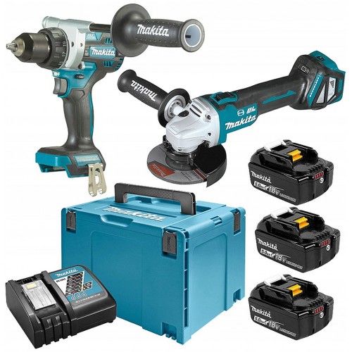 MAKITA DLX2431TJ Aku sada DDF486+DGA513 Li-ion LXT 18V (3x5,0Ah+DC18RC+MAKPAC)