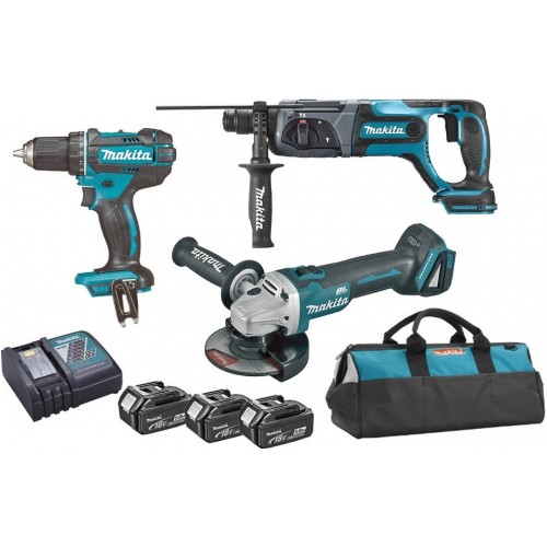MAKITA DLX3078TX1 Aku sada DGA504+DHR241+DDF482 Li-ion LXT 18V (3x5,0Ah+DC18RC)