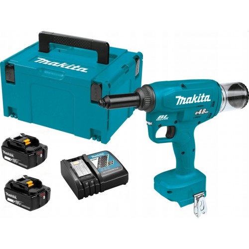 MAKITA DRV150RFJ Aku nýtovačka Li-ion LXT 2x 18V/3,0 Ah, Makpac