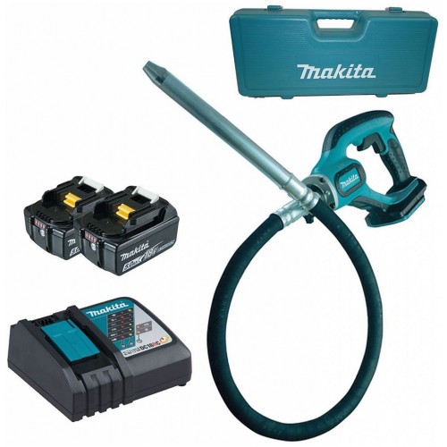 MAKITA DVR450RTE Aku přístroj ke zhutňování betonu Li-ion LXT (2x5,0Ah/18V)