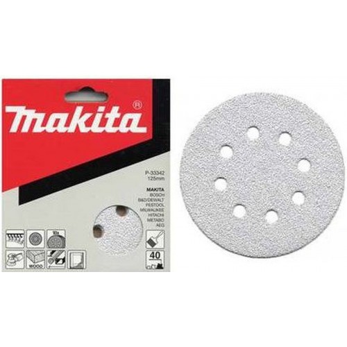 MAKITA P-33392 Brusný papír 125mm, K180, 10 ks, BO5010/12/20/21