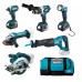 MAKITA DLX6046 Aku set DGA452Z+DHP458Z+DJR186Z+DML802+DSS610Z+DTD152Z+195584-2+3xBL1830B