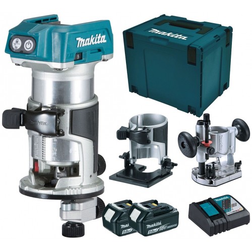 MAKITA DRT50RTJX2 Aku kombinovaná frézka s příslušenstvím Li-ion LXT 18V/5,0Ah, Makpac MAKITA DRT50RTJX2 Aku kombinovaná frézka s příslušenstvím Li-ion LXT 18V/5,0Ah, Makpac