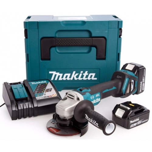 MAKITA DGA513RTJ Aku úhlová bruska 125mm, Li-ion (2x5,0Ah/18V), Makpac