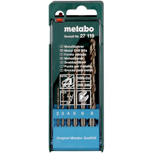 Metabo 6-Dílná kazeta vrtáků z rychlořezné oceli HSS-CO 627119000