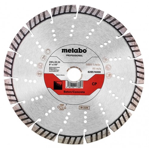 Metabo 628574000 "Profesionál" Diamantový řezný kotouč na beton, 230x22,23 mm