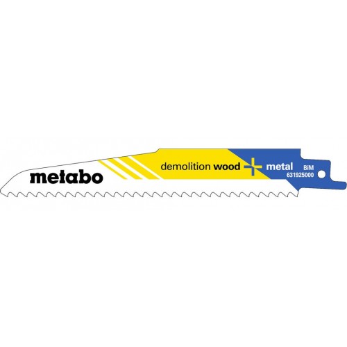 Metabo 631925000 "Demolition wood + m" 5 Plátků pro pily ocasky na kov a dřevo 150 x 1,6