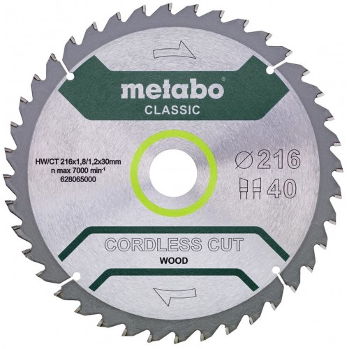 Metabo Cordless Cut Wood Classic HW/CT pilový kotouč, 216x30mm Z40 WZ, 628065000