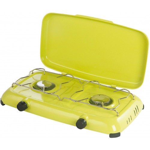 MEVA plynový vařič ORLÍK, 2 hořáky s víkem, nízkotlaký, zelený 2317