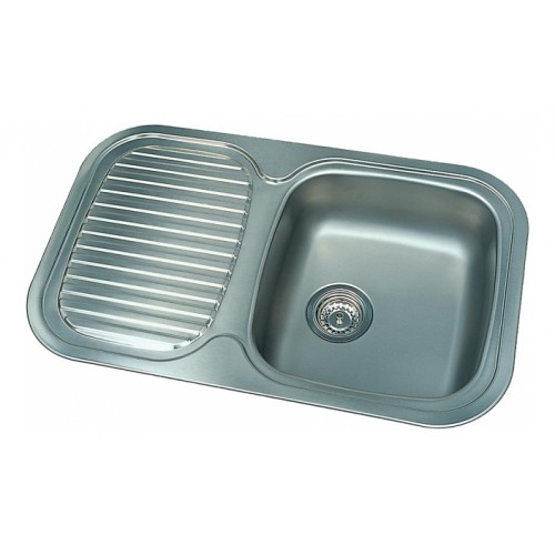 NORMA MINOR 542 dřez s odkapem bez přepadu, 3 1/2" vtok, nerez, 77,5x48 cm 5420.111