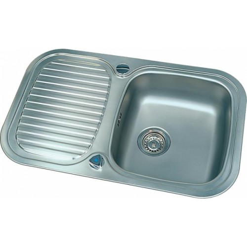 NORMA MINOR 542 dřez s odkapem s přepadem, 3 1/2" vtok, 2x otvor, nerez, 77,5x48 cm 5420.212