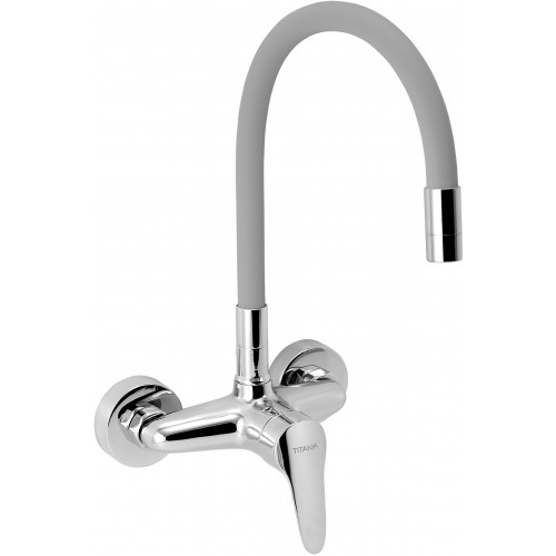 NOVASERVIS ZUMBA Dřezová baterie s elastickým ramenem 150mm, stříbrošedá/chrom 94480,0S