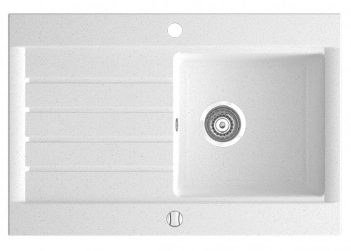 NOVASERVIS Granitový dřez s odkapem, magranit, s přepadem, bílá DRG52/78W