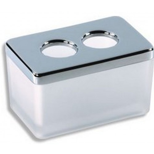 NOVASERVIS METALIA 4 Dóza na kosmetické tampóny, 156x97x90mm, chrom/sklo 6422,0