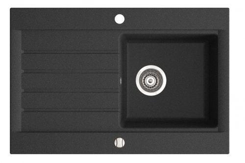 NOVASERVIS Granitový dřez s odkapem, magranit, s přepadem, grafit DRG52/78B