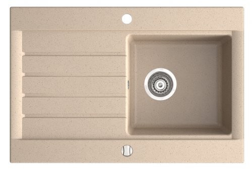 NOVASERVIS Granitový dřez s odkapem, magranit, s přepadem, písek DRG52/78S