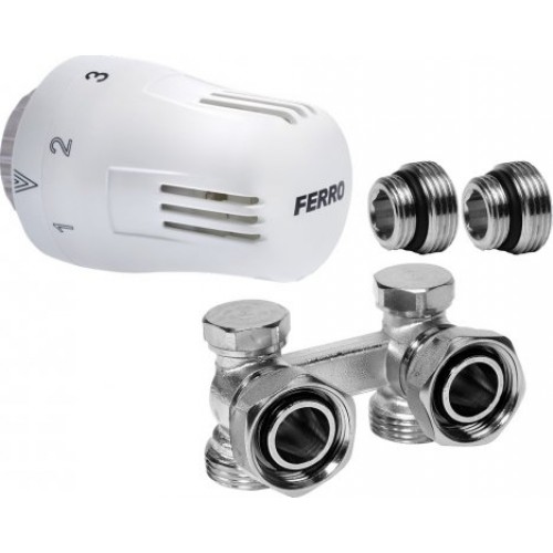 NOVASERVIS Sada na radiátory s termostatem spodní rohová 1/2" ZTV2