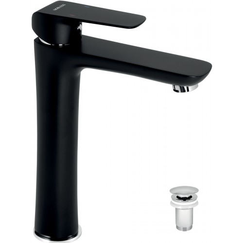 NOVASERVIS NOBLESS TINA Umyvadlová baterie s výpustí click-clack, černá mat 38503,5