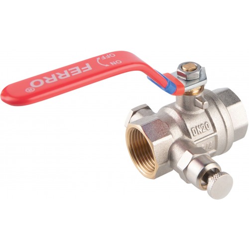 NOVASERVIS Ferro kulový plnoprůtočný kohout s vypouštěním 1 1/2" páka KFPO5