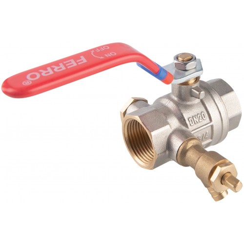 NOVASERVIS kulový plnoprůtočný kohout s vypouštěním 11/2" páka KFPW5