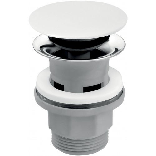 NOVASERVIS Uzávěr výpusti Click-Clack pro umyvadlo s přepadem, bílá keramický S285B-BL-B