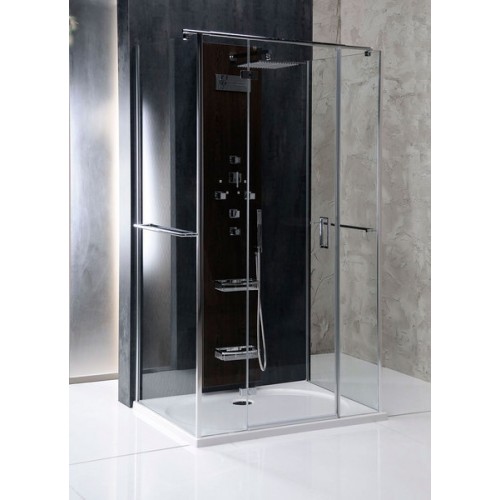 POLYSAN VITRA LINE třístěnová zástěna bez držáků osušky 1200x800mm, pravá, čiré sklo