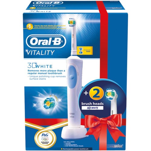 ORAL B VITALITY 3D WHITE + EB 18-2 3D WH zubní kartáček 41002804 ORAL B VITALITY 3D WHITE + EB 18-2 3D WH zubní kartáček 41002804