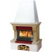 ABX Oxford Klasik TV výměník 7kW, Krb stěnový, sokl bílý, římsa pískovec