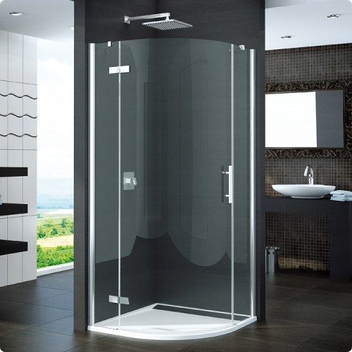 RONAL P3P Pur čtvrtkruh s jednokřílovými dveřmi, rad55, 90cm, chrom, pravé P3PD550901007