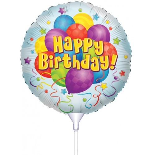 PAPSTAR Mini balonek Happy Birthday s tyčkou PAPSTAR Mini balonek Happy Birthday s tyčkou