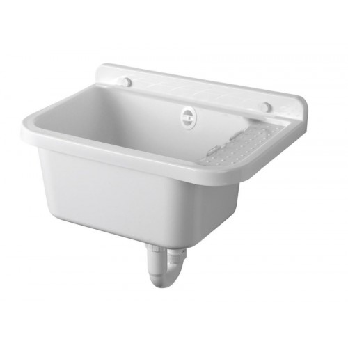 AQUALINE Závěsná výlevka 50x34cm, plast, bílá PI5050 AQUALINE Závěsná výlevka 50x34cm, plast, bílá PI5050