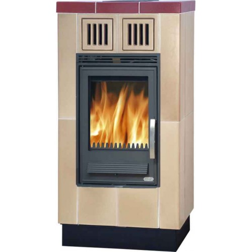 ABX Hispania L Kachlová kamna na dřevo s litinovou vložkou, picasso/tabák