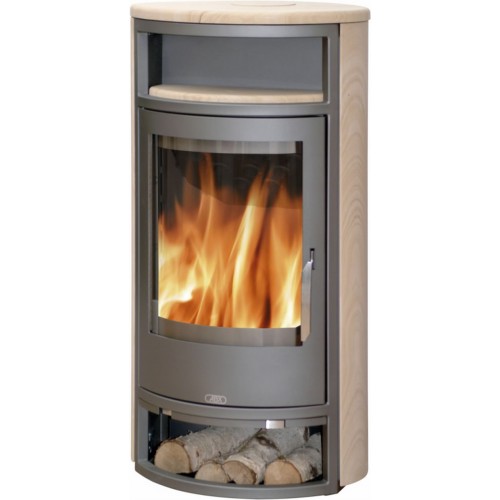 ABX Polar AQUA 3042-8, krbová kamna na dřevo s výměníkem, šedý plech