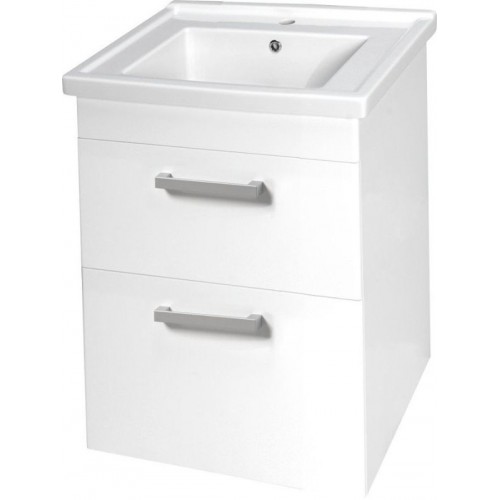 AQUALINE POLY umyvadlová skříňka 56x74,6x46,5 cm, 2 zásuvky, bílá PL060 AQUALINE POLY umyvadlová skříňka 56x74,6x46,5 cm, 2 zásuvky, bílá PL060