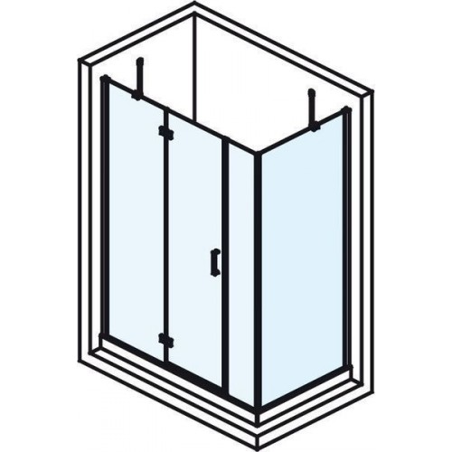 POLYSAN VITRA LINE obdélníková zástěna bez držáku osušky 1300x800mm, levá, čiré sklo