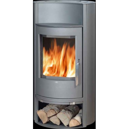 ABX Pori 7 Aqua Krbová kamna na dřevo s teplov. výměníkem, šedý plech